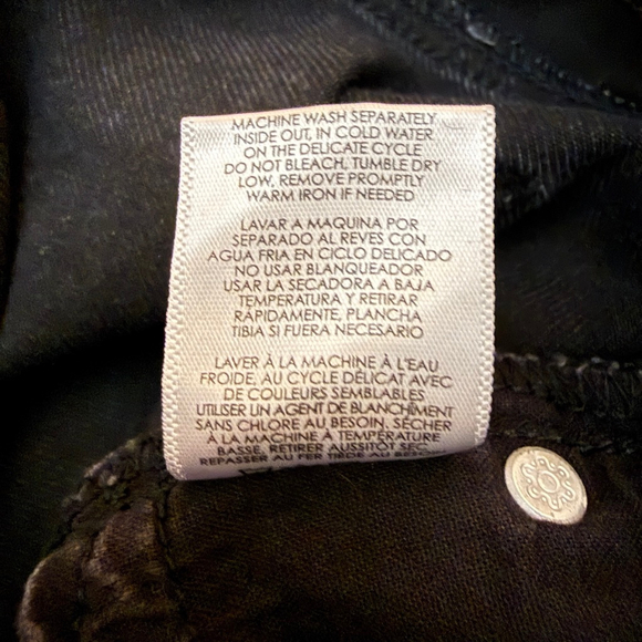 CAbi High-Low Crop #4519 Black Crop Jean Size 10 EUC - Picture 7 of 9